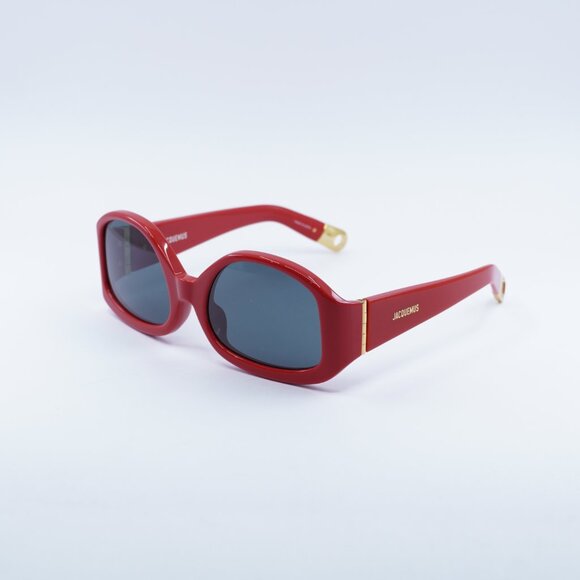 Jacquemus COLAPSO JAC/15 C2 Sunglasses Red Geometric Frame, Grey Lenses - Picture 7 of 10